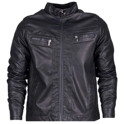 Jaqueta de Couro Masculina Forrada para Inverno